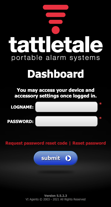 tattletale dashboard login screen